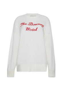 Bowery Hotel Cashmere Crewneck RTW LINGUA FRANCA NYC Cream XS