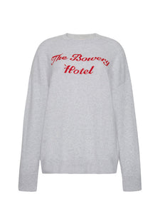 Bowery Hotel Cashmere Crewneck RTW LINGUA FRANCA NYC Smoke XS