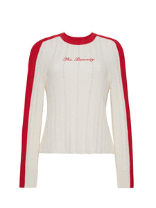 Bowery Pointelle Pullover RTW LINGUA FRANCA NYC Cream XS