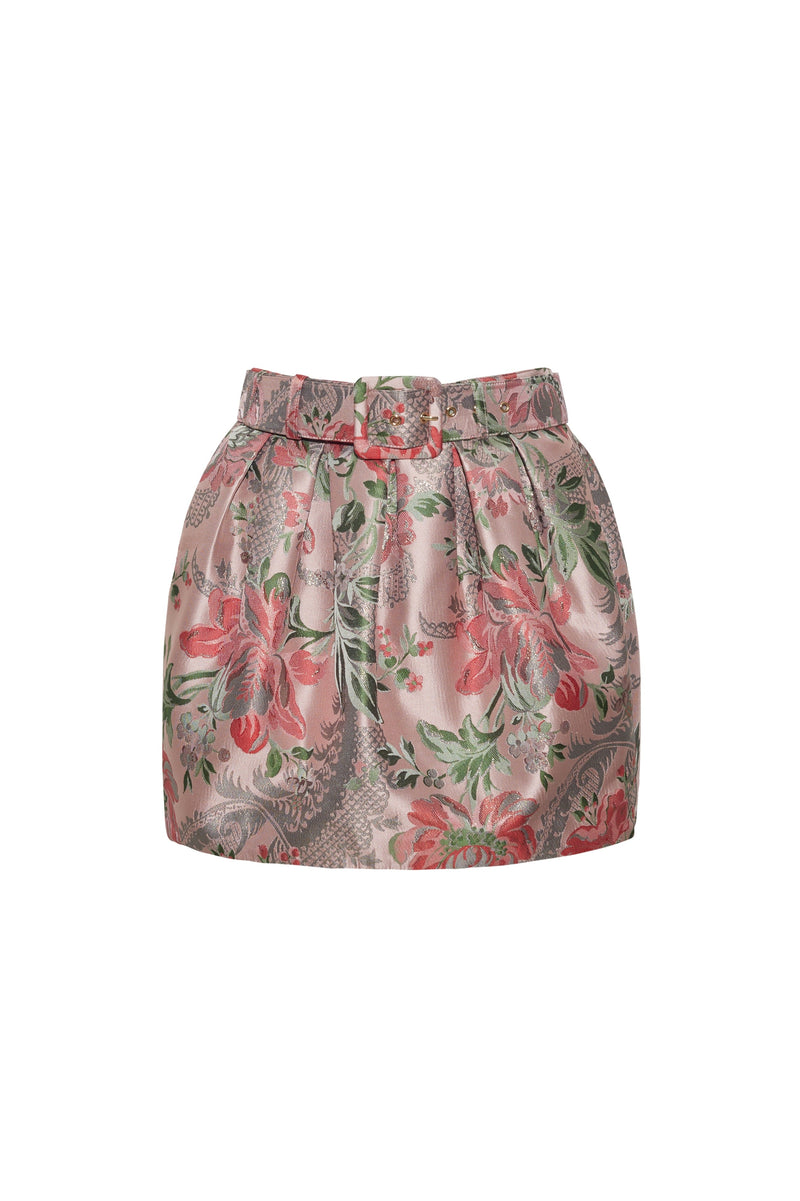Taryn Skirt in Jacqaurd Pink Flower