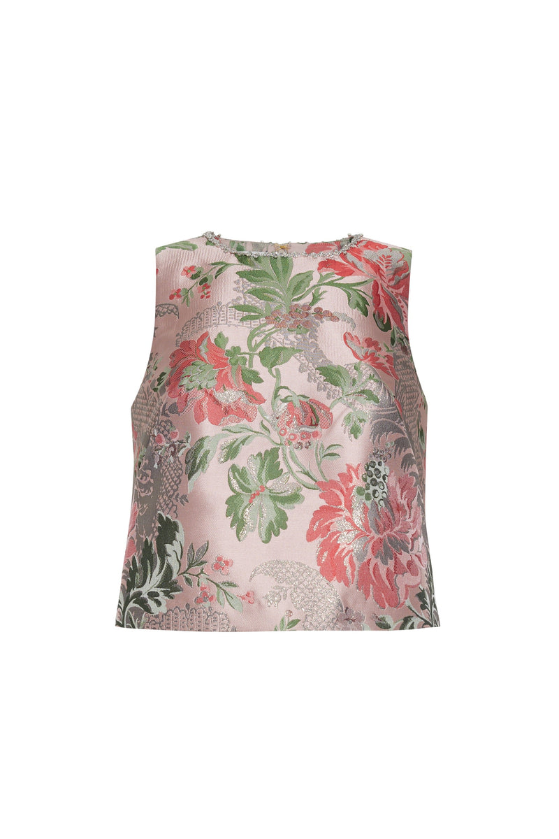 Mackenzie Top in Jacqaurd Pink Flower