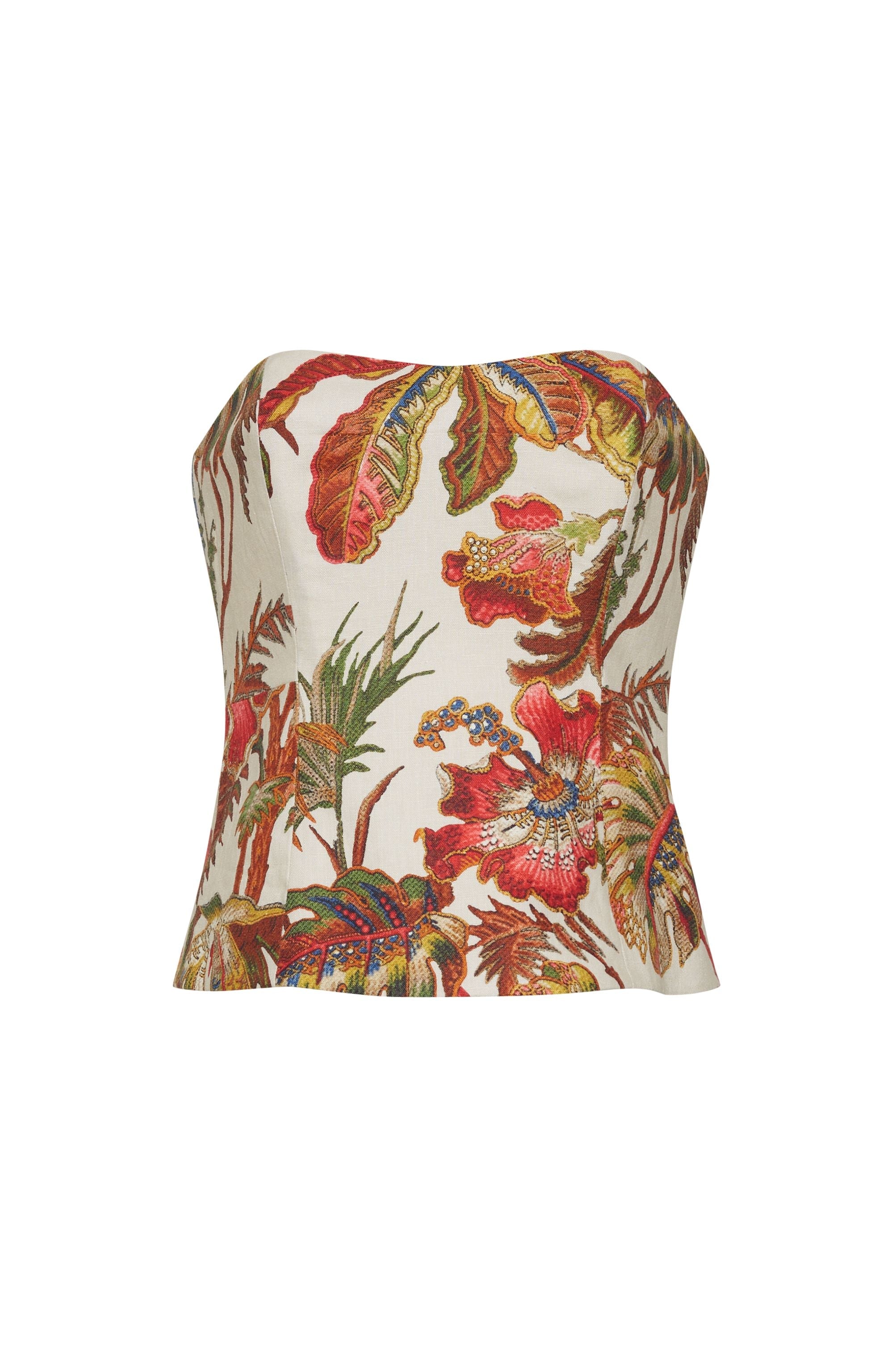 Agnes Top in Fauna Floral Ivory