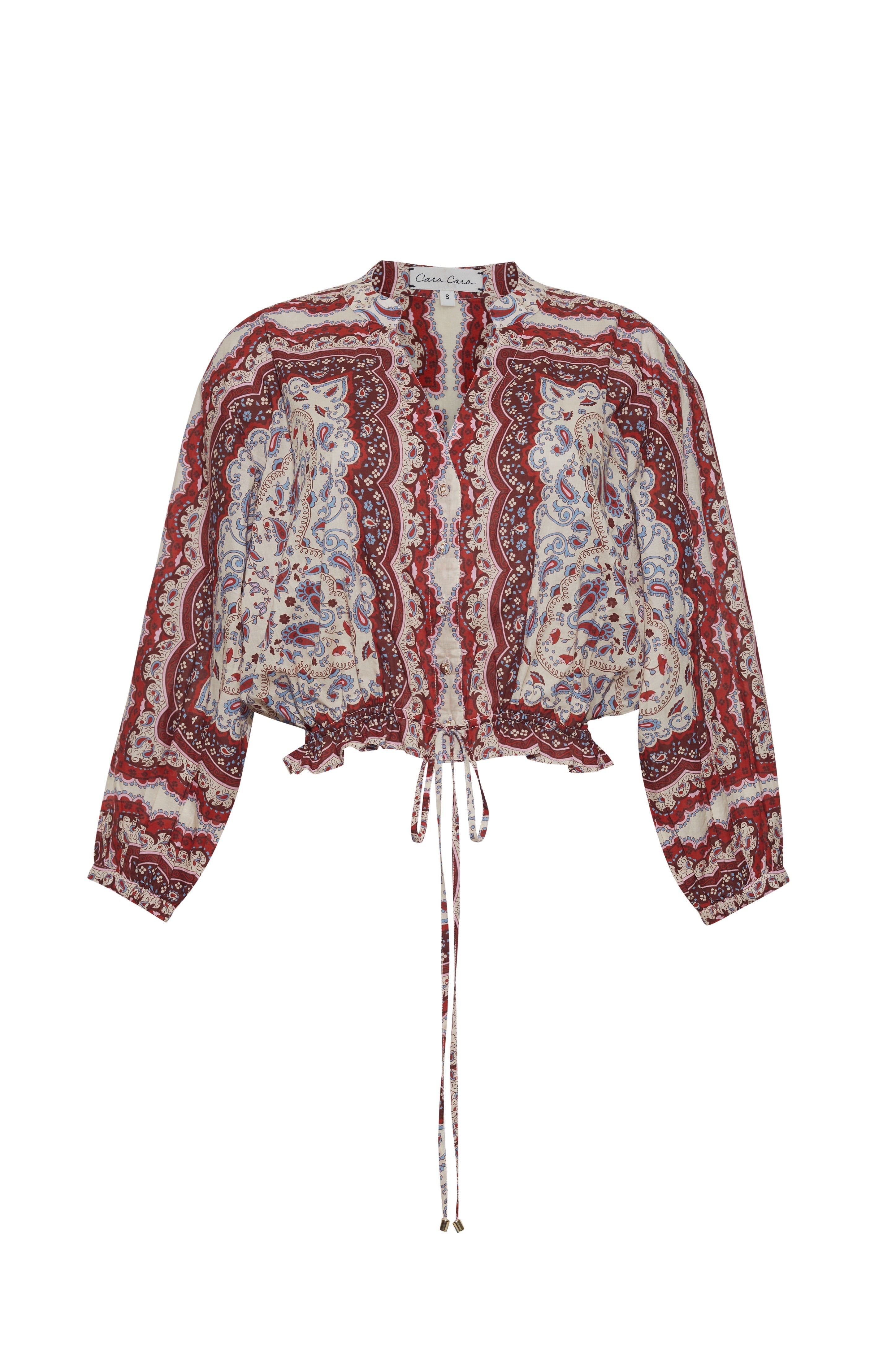 Perrin Top in Paisley Scarf Ivory