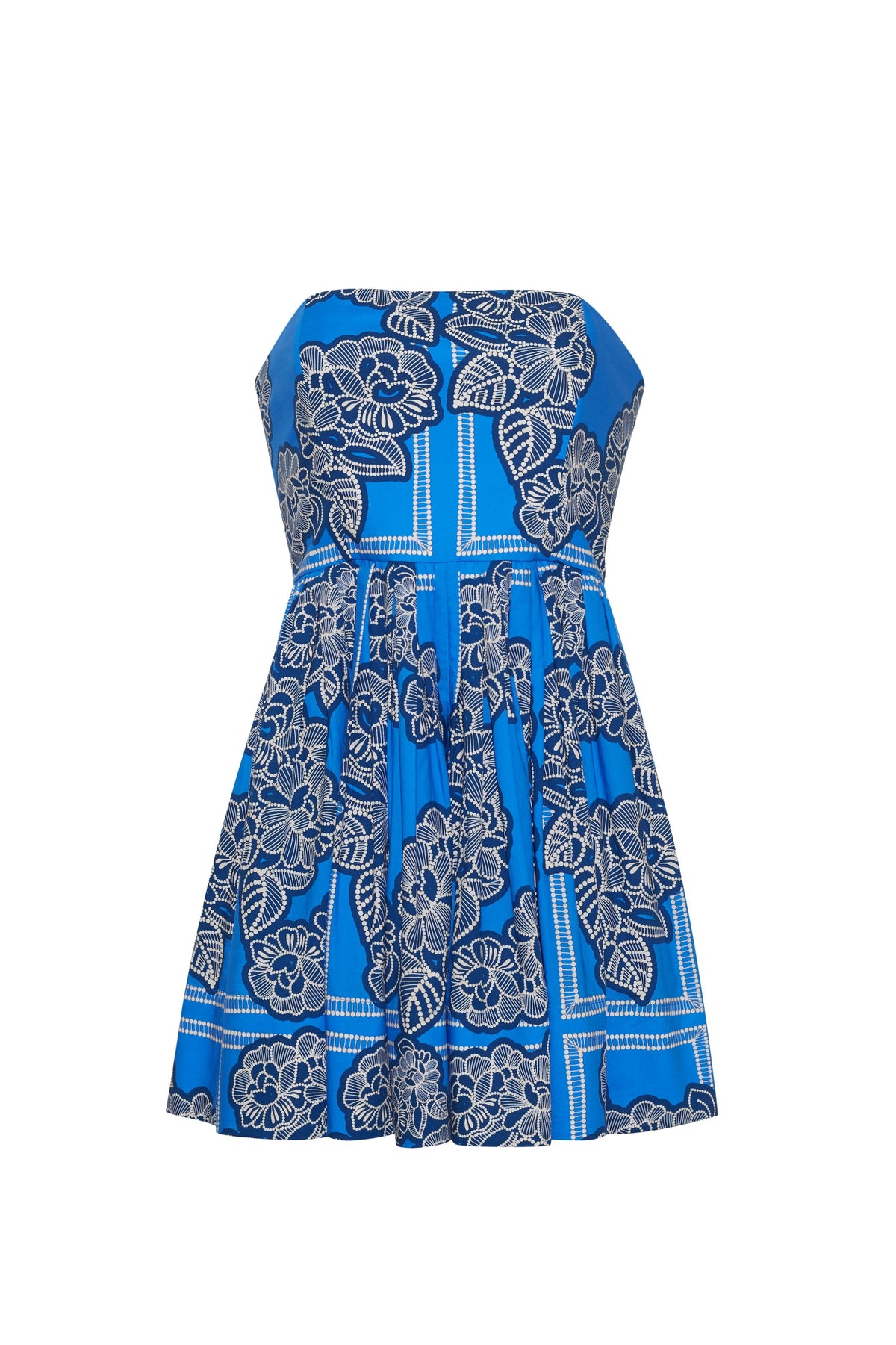 Torres Mini Dress in Carved Petals Cobalt
