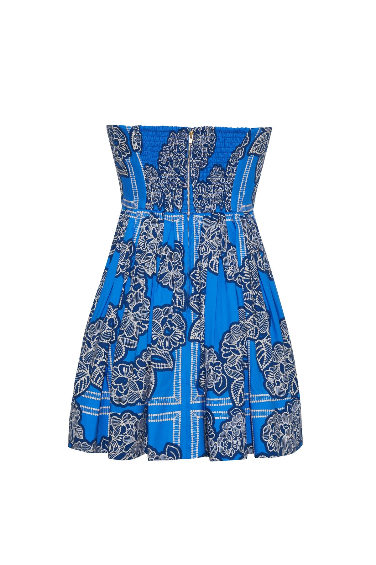 Torres Mini Dress in Carved Petals Cobalt