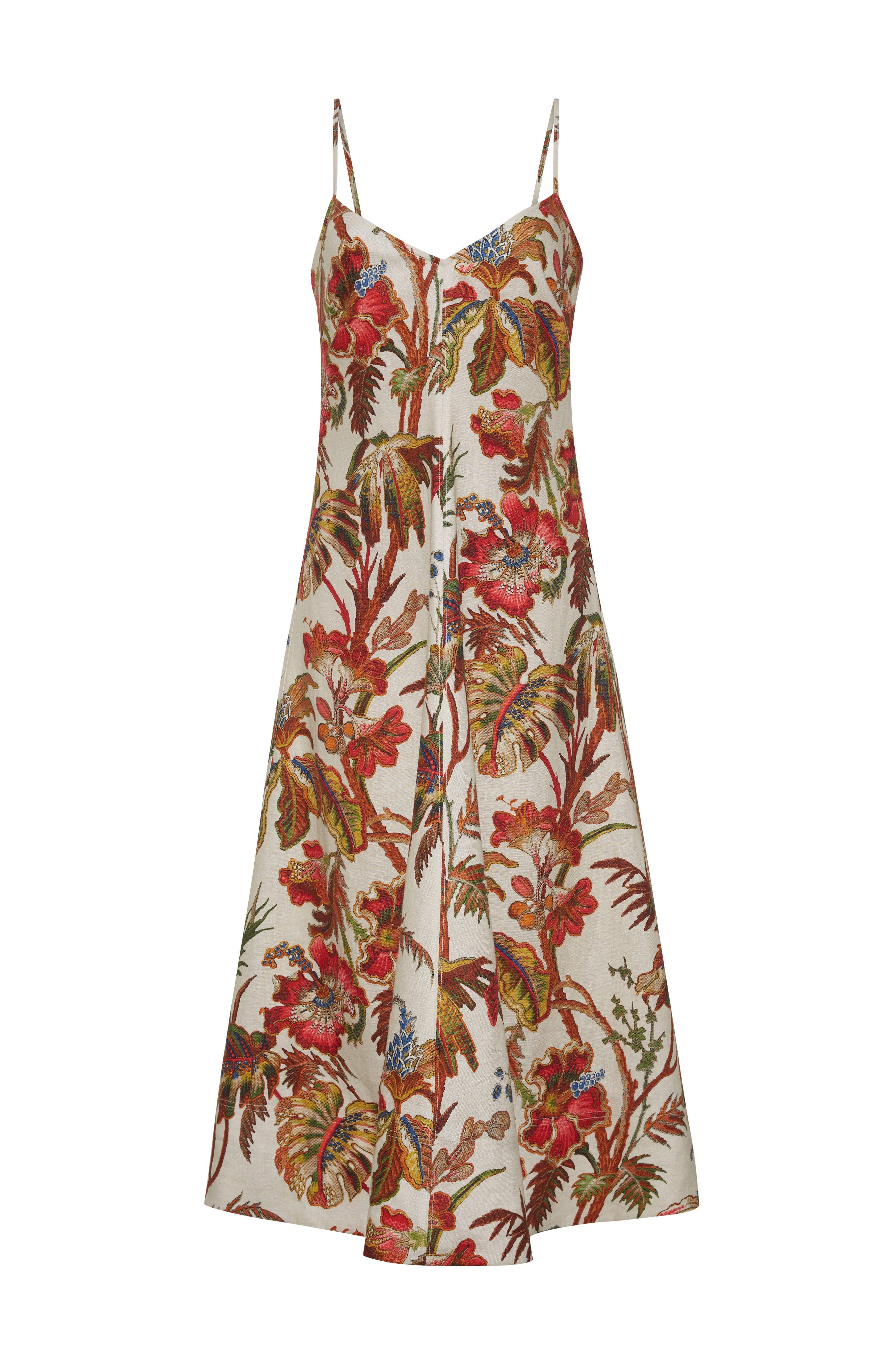 Mae Midi Dress in Fauna Floral Ivory