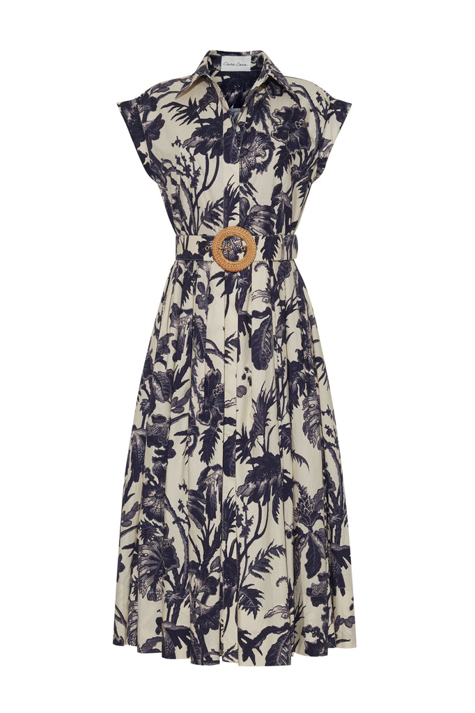 Octavia Dress in Fauna Floral Navy