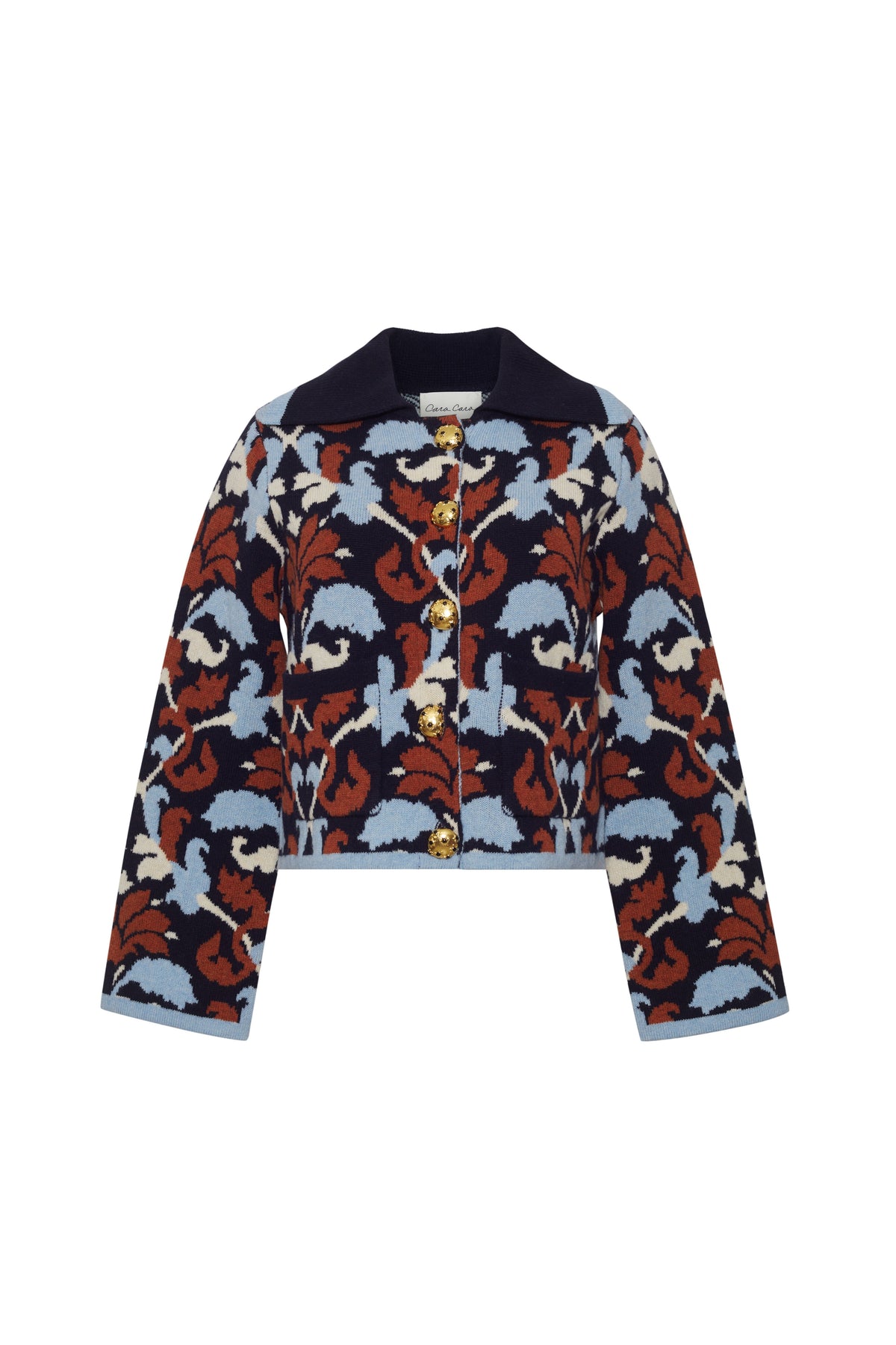 Delilah Cardigan in Fleur Crest Blue