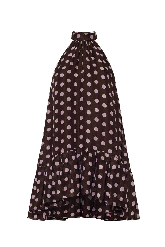 Arca Mini Dress in Joelle Dot Brown