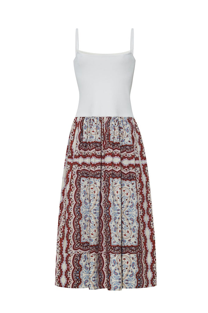 Tammy Dress in Paisley Scarf Ivory