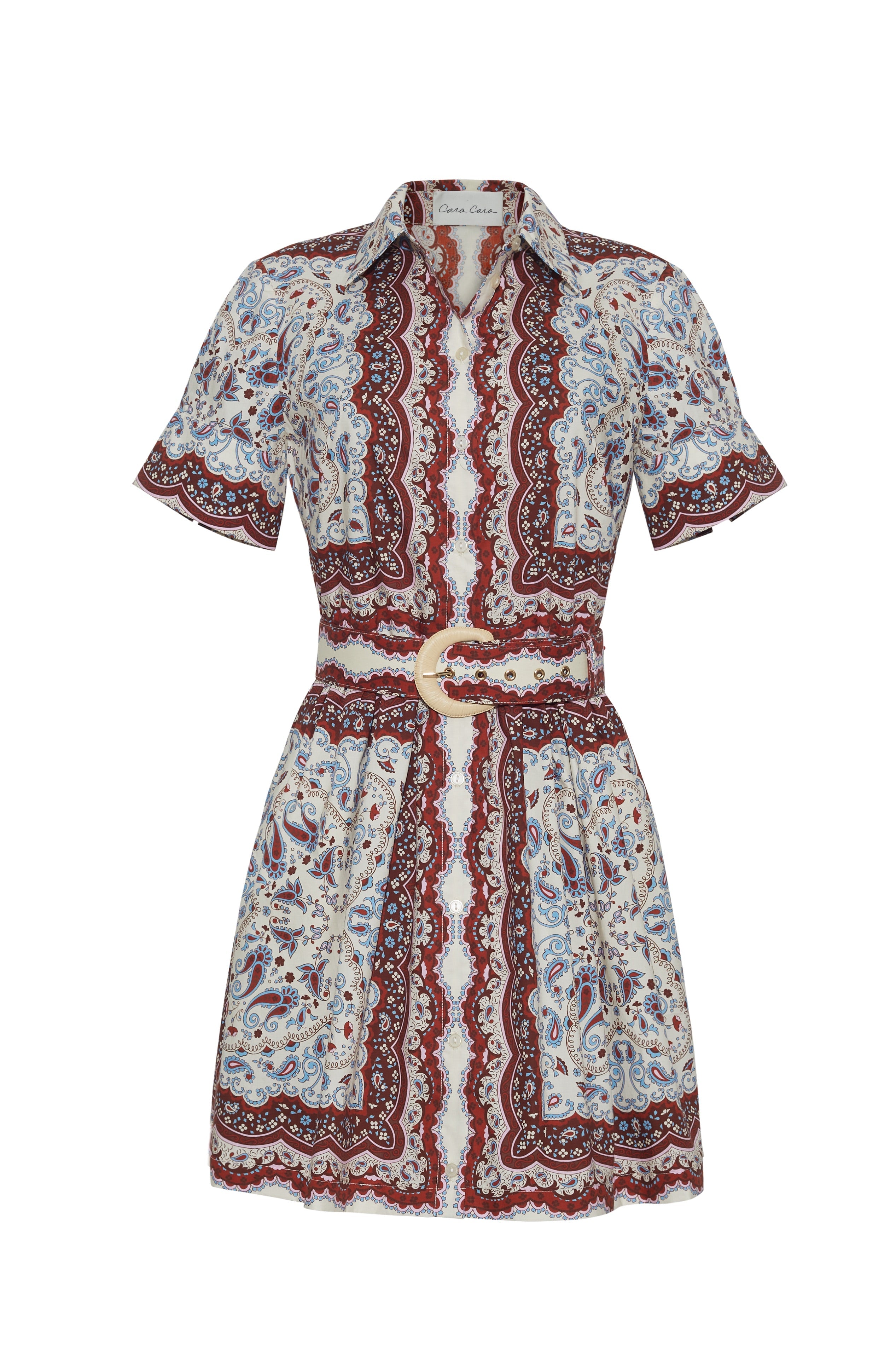 Malena Mini Dress in Paisley Scarf Ivory