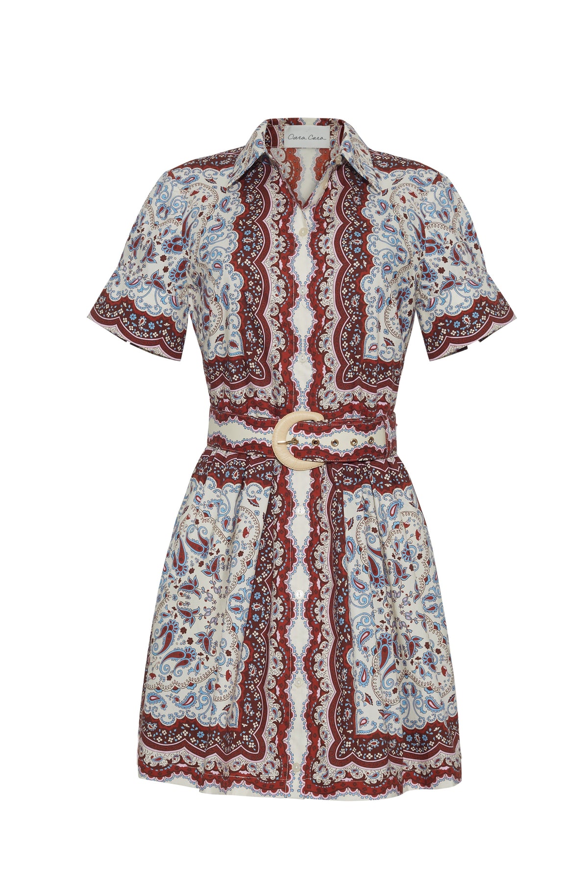 Malena Mini Dress in Paisley Scarf Ivory