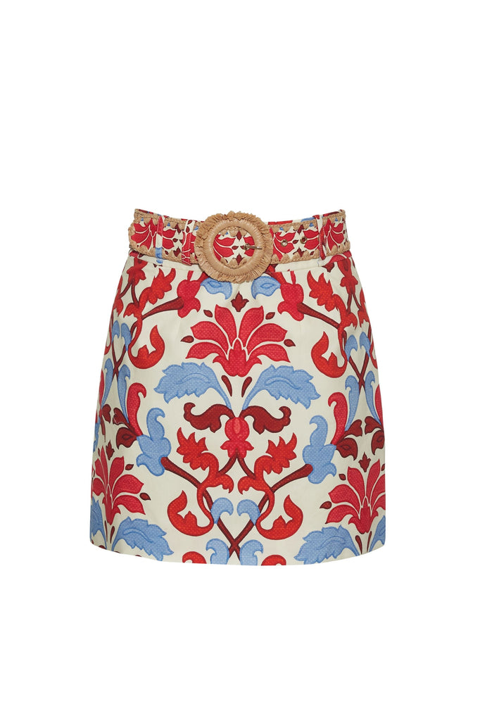 Blaze Skirt in Fleur Crest Ivory
