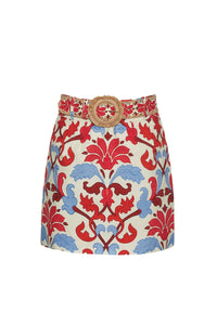 Blaze Skirt in Fleur Crest Ivory