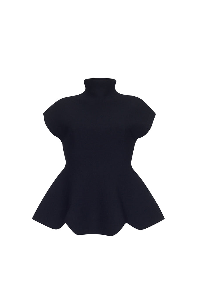 Joanie Top in Black Otoman Stitch