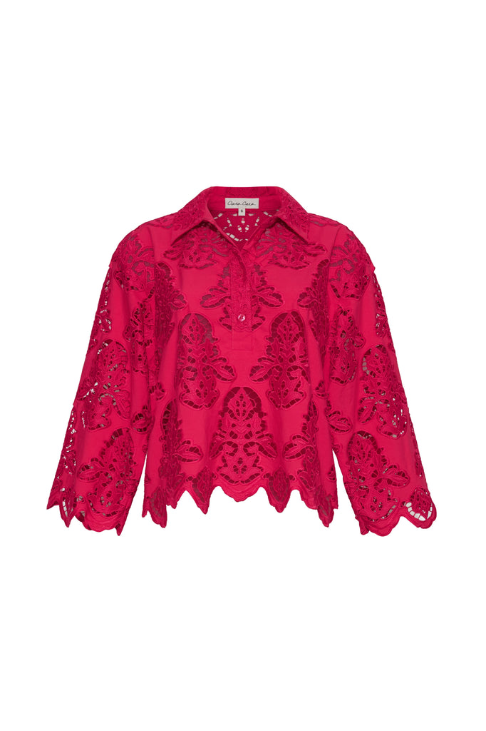 Erica Shirt in Azalea Eyelet