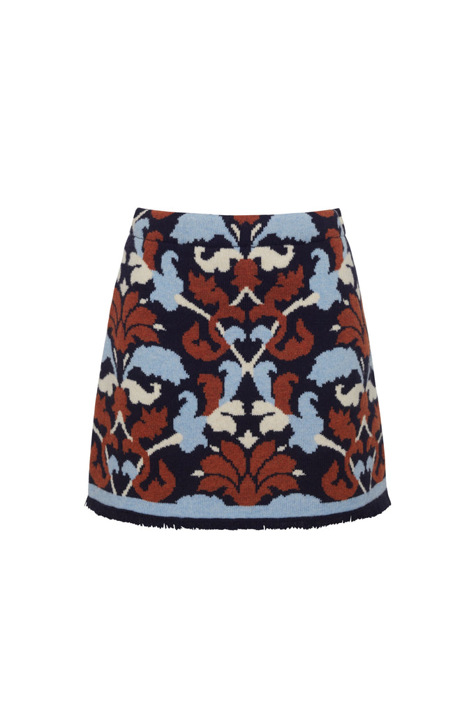 Lilabeth Skirt in Fleur Crest Blue