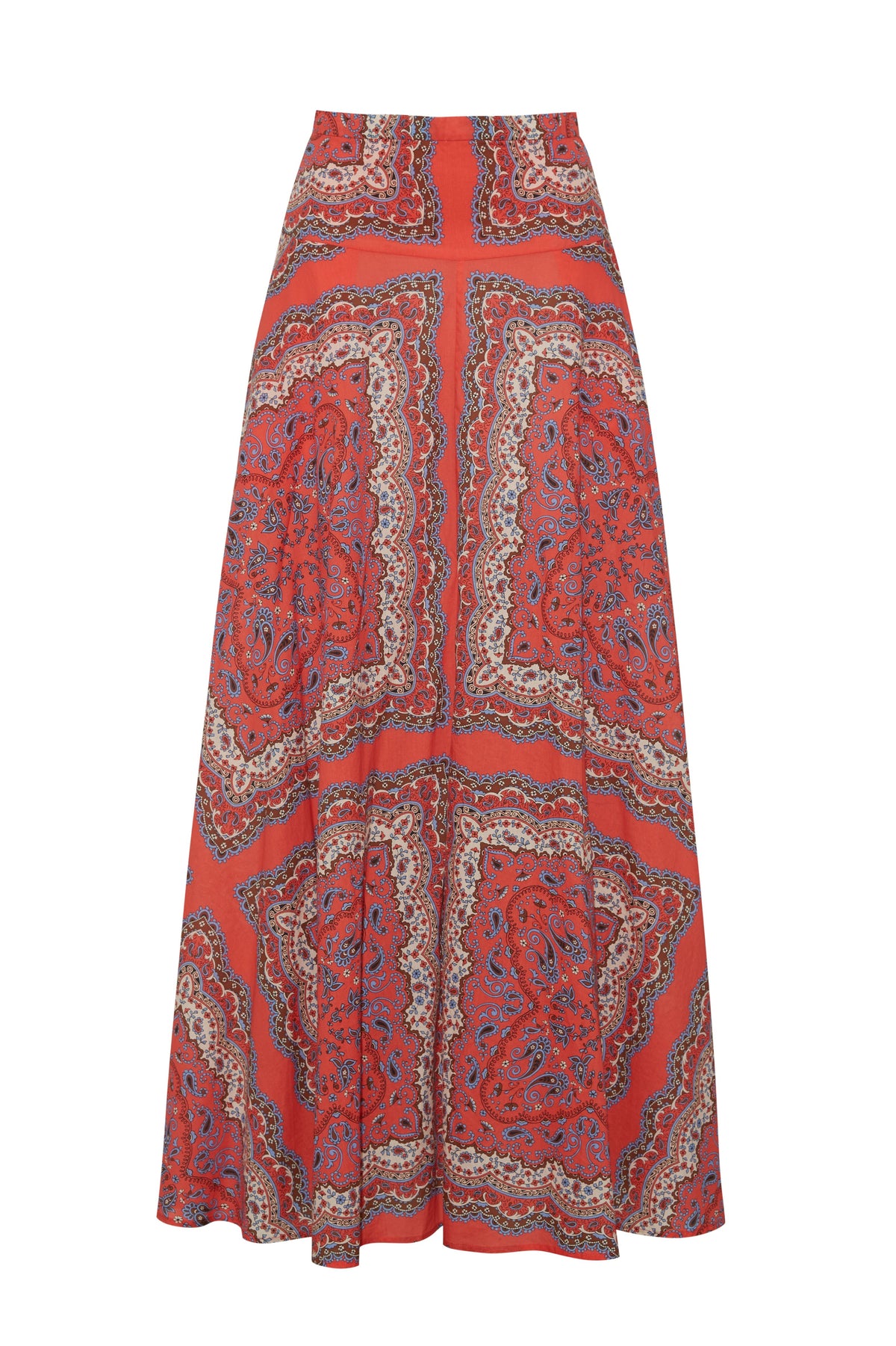 Gabriella Skirt in Paisley Scarf Coral