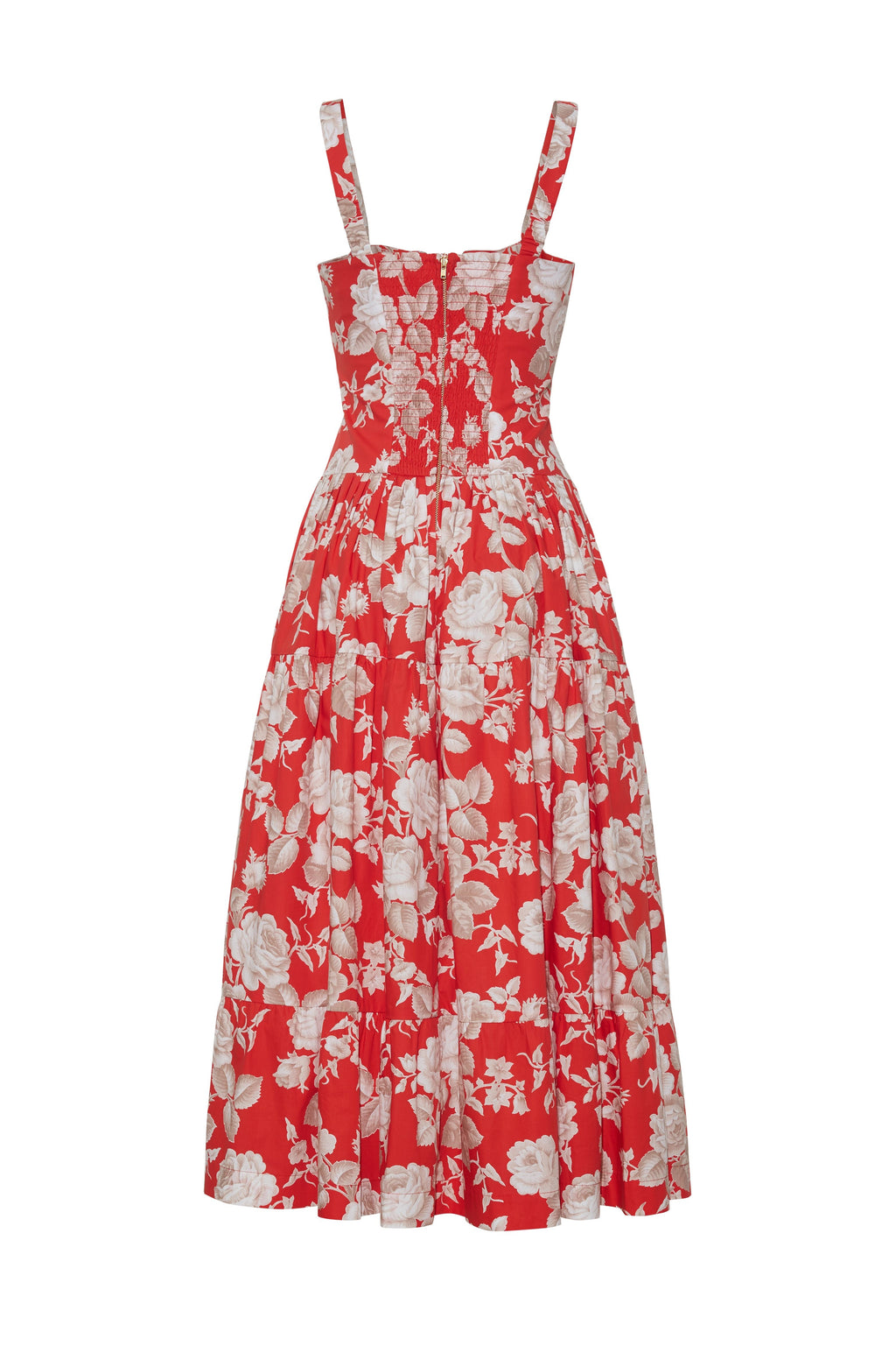 Santiago Midi Dress in Rosebud Red