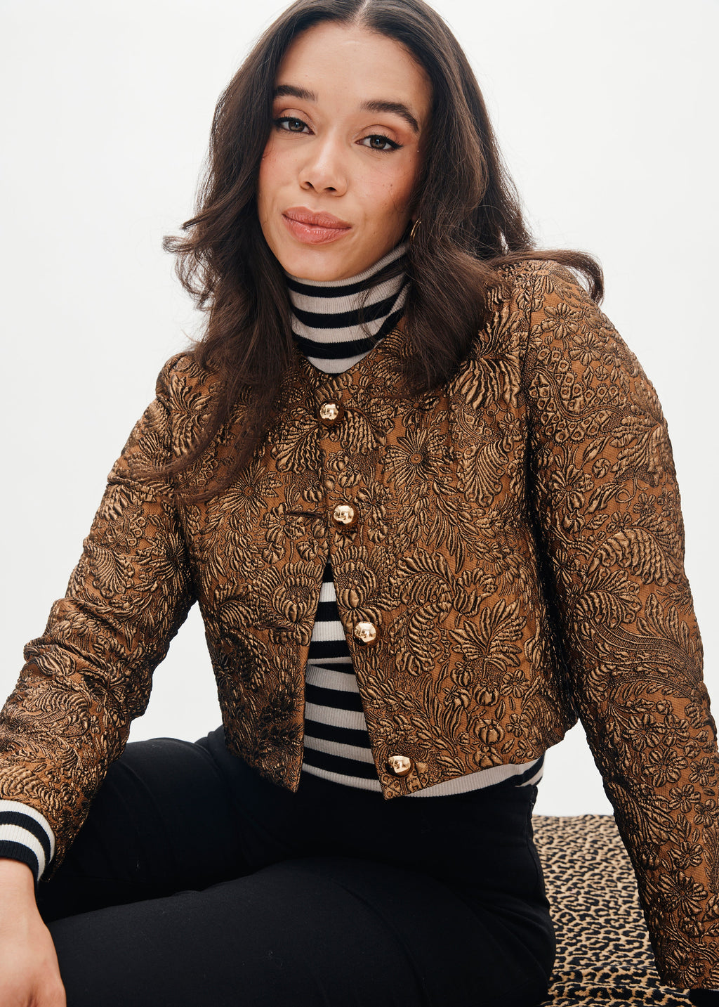 Cecilia Jacket in Bronze Brocade