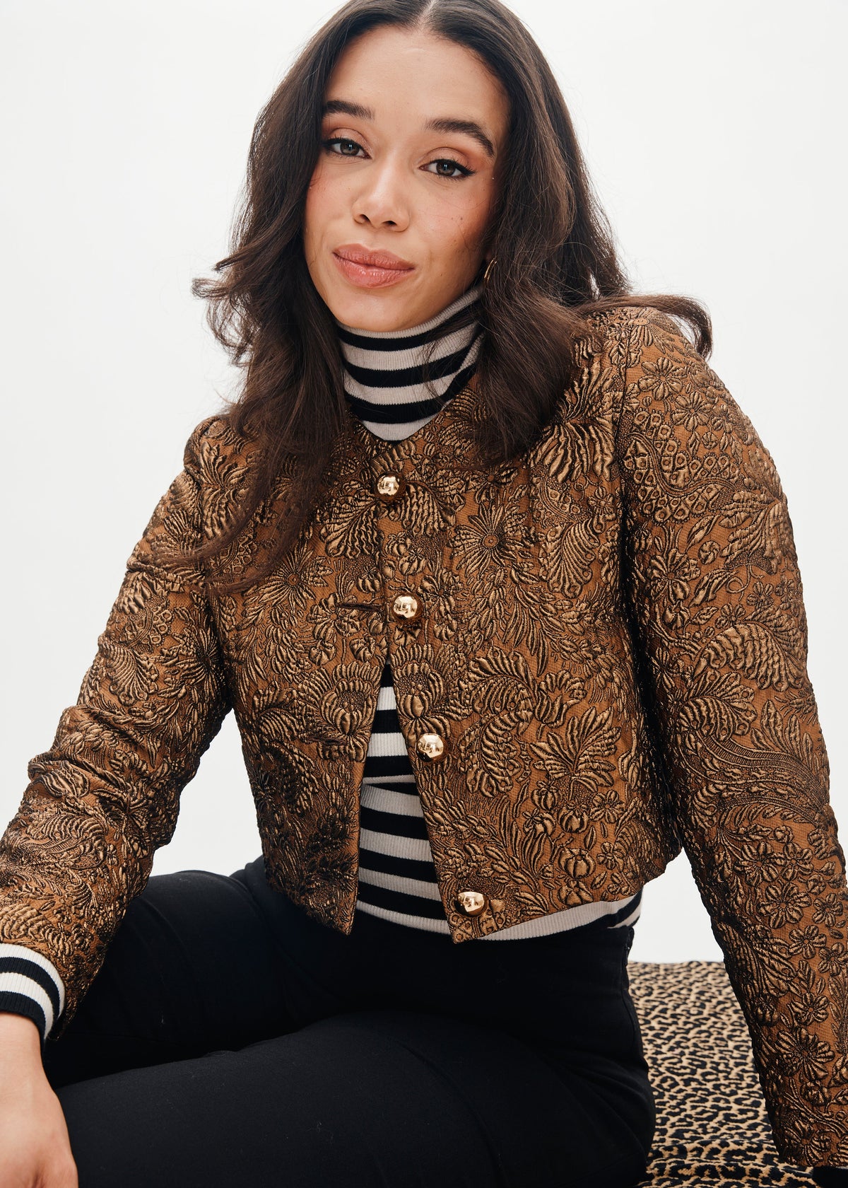 Cecilia Jacket in Bronze Brocade
