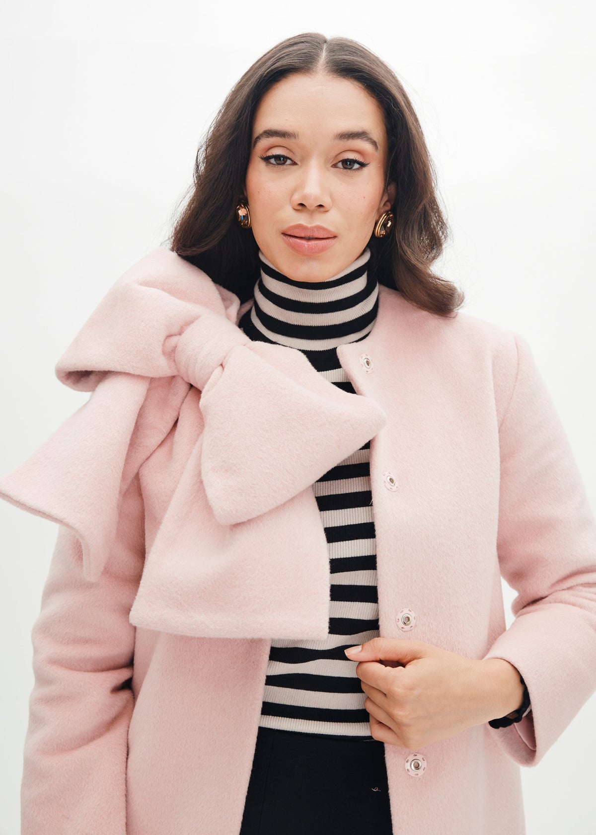 Phoebe Coat in Rose Meringue Wool Angora