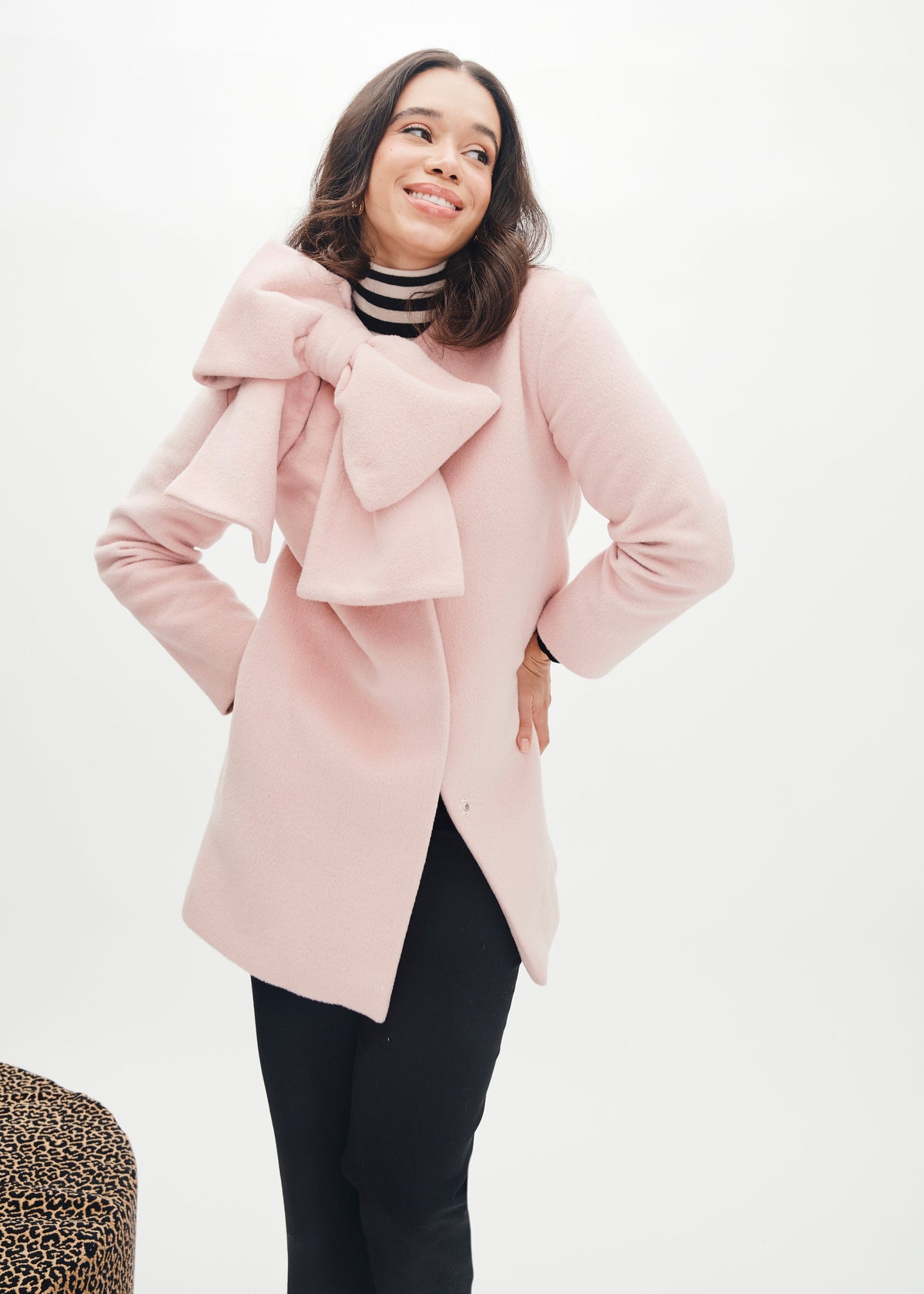 Phoebe Coat in Rose Meringue Wool Angora