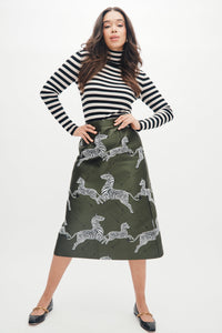 Mae x Scalamandre Hallie Skirt in Olive