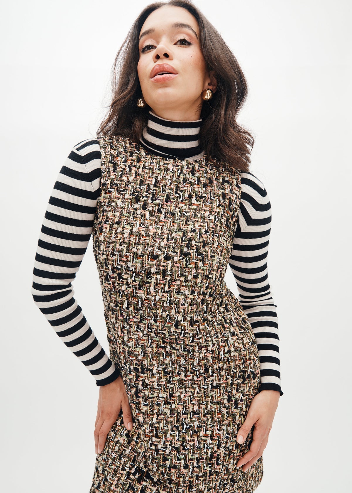 Drew Dress in Gramercy Tweed