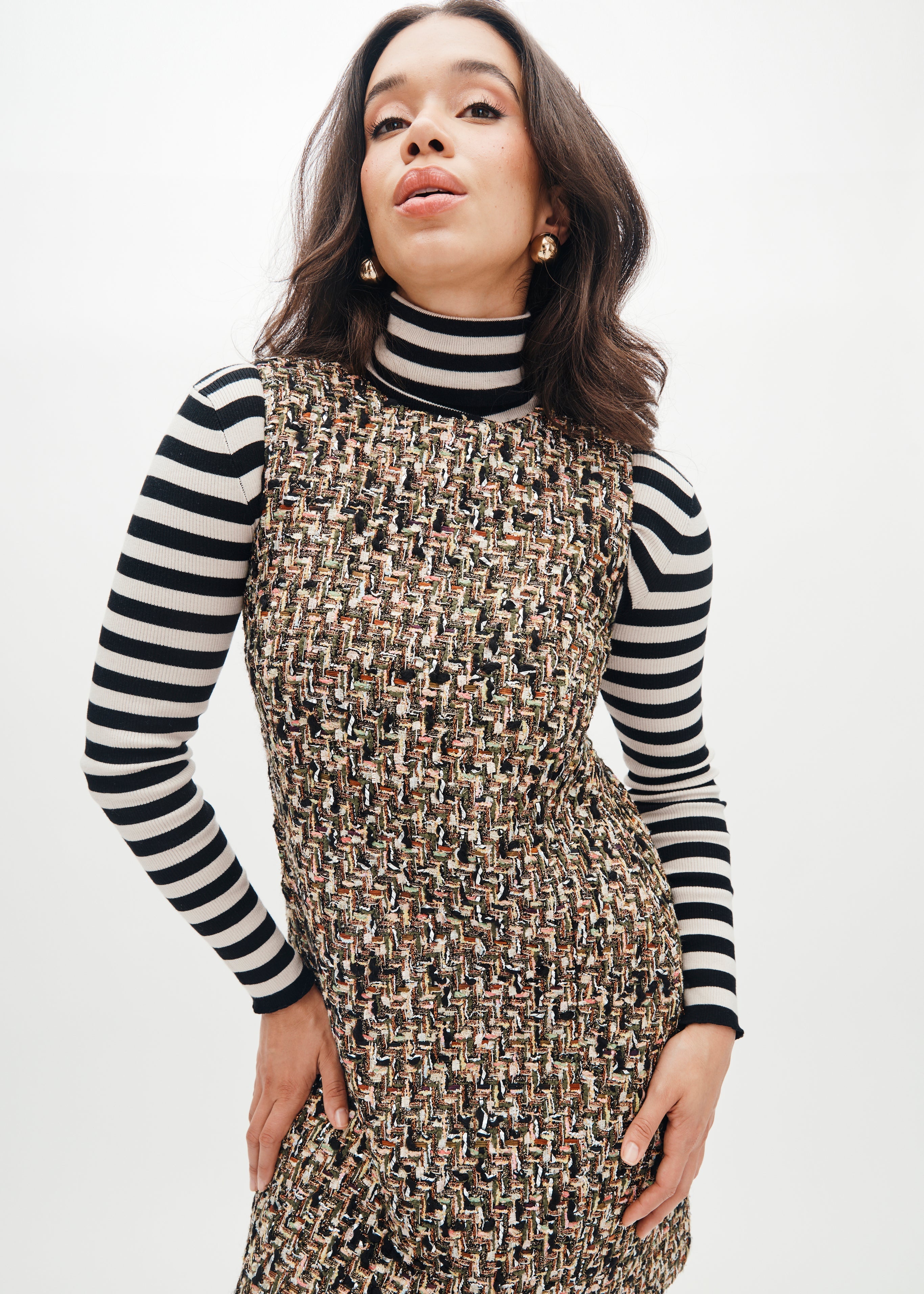 Drew Dress in Gramercy Tweed