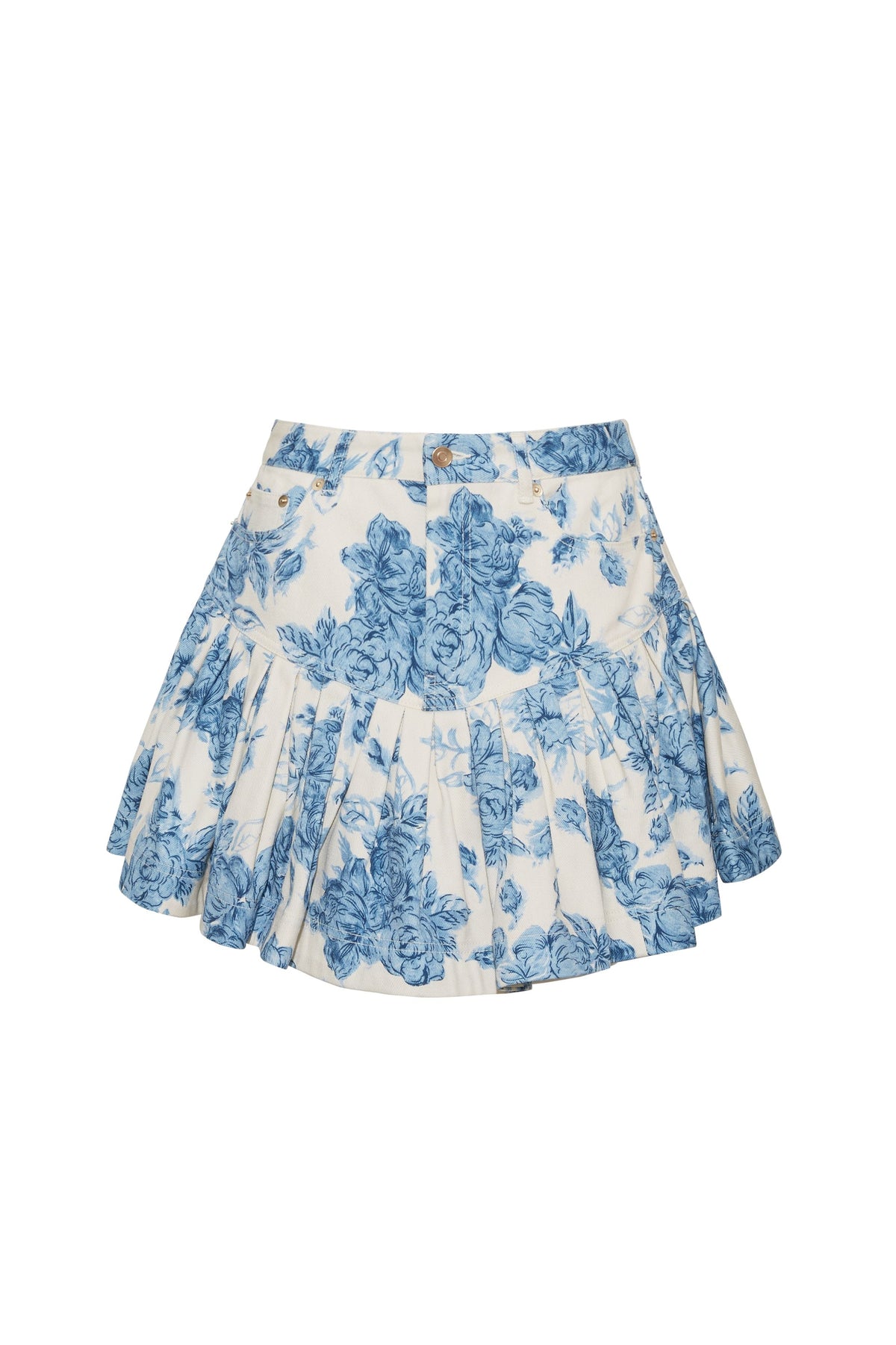 Ohara Skirt in Tossed Floral Blue