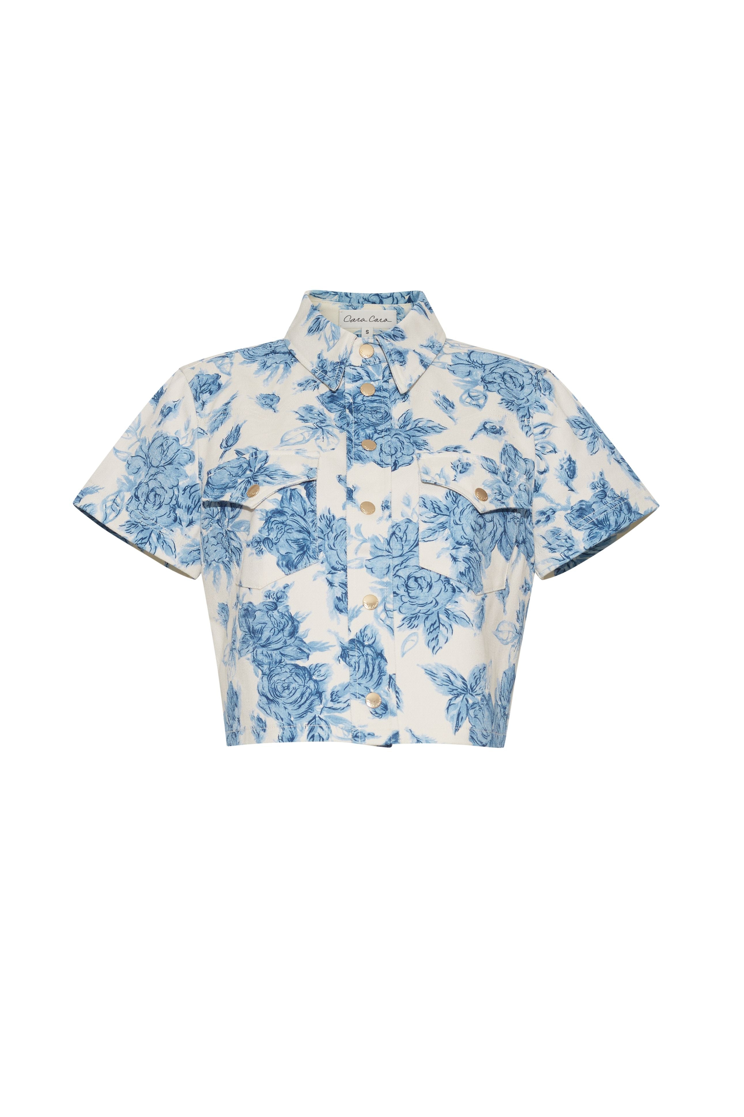 Paro Top in Tossed Floral Blue