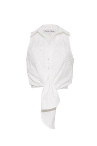 Highland Top in Trellis Eyelet White