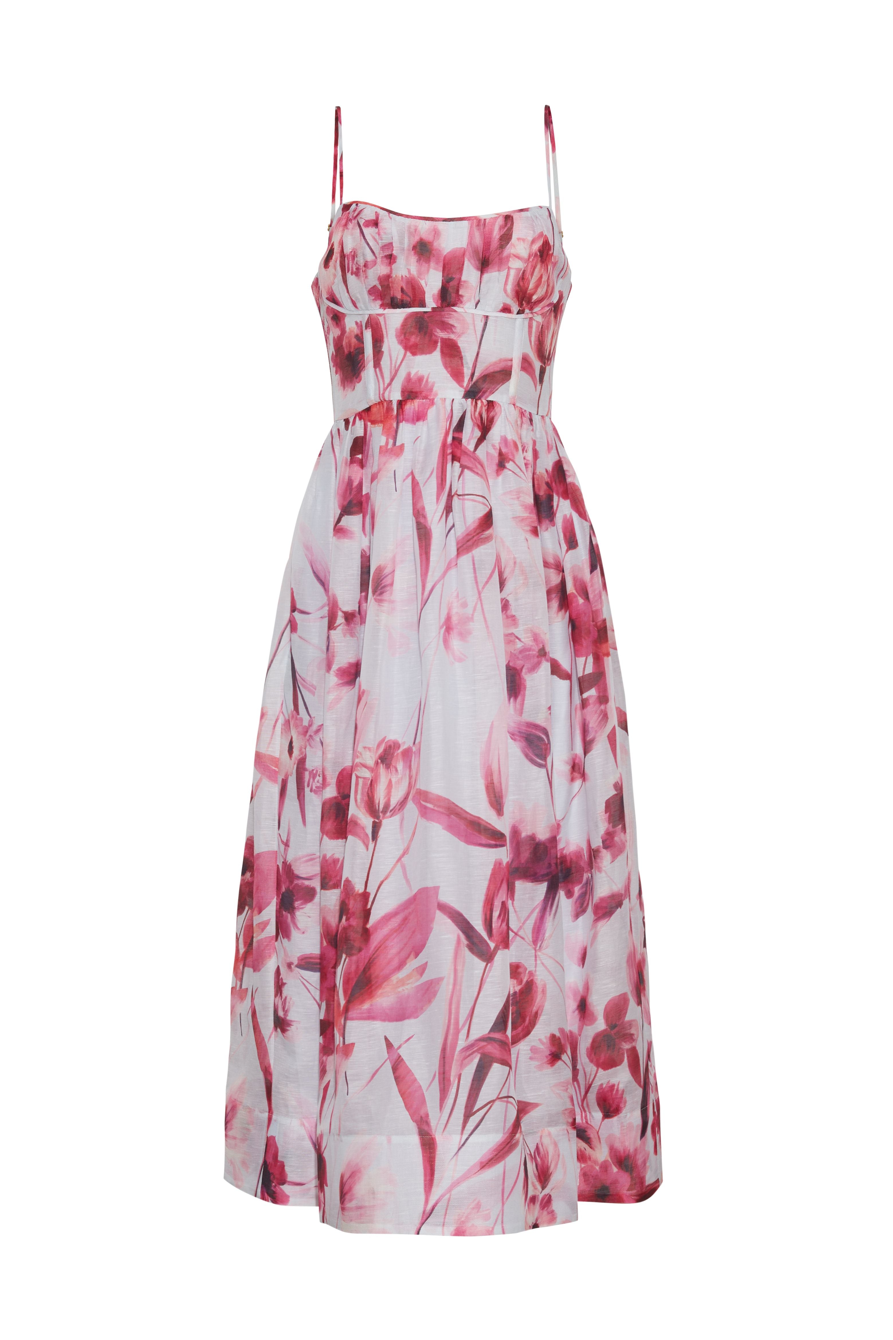 Alba Midi Dress in Petal Sketch Light Blue