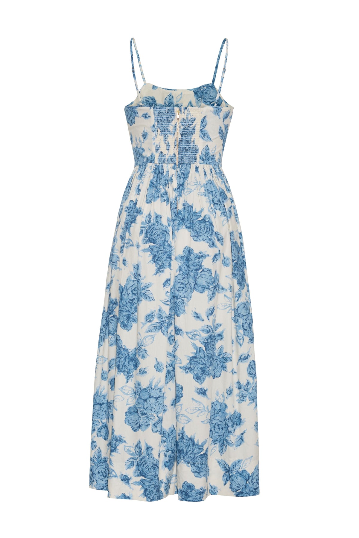 Alba Midi Dress in Tossed Floral Blue