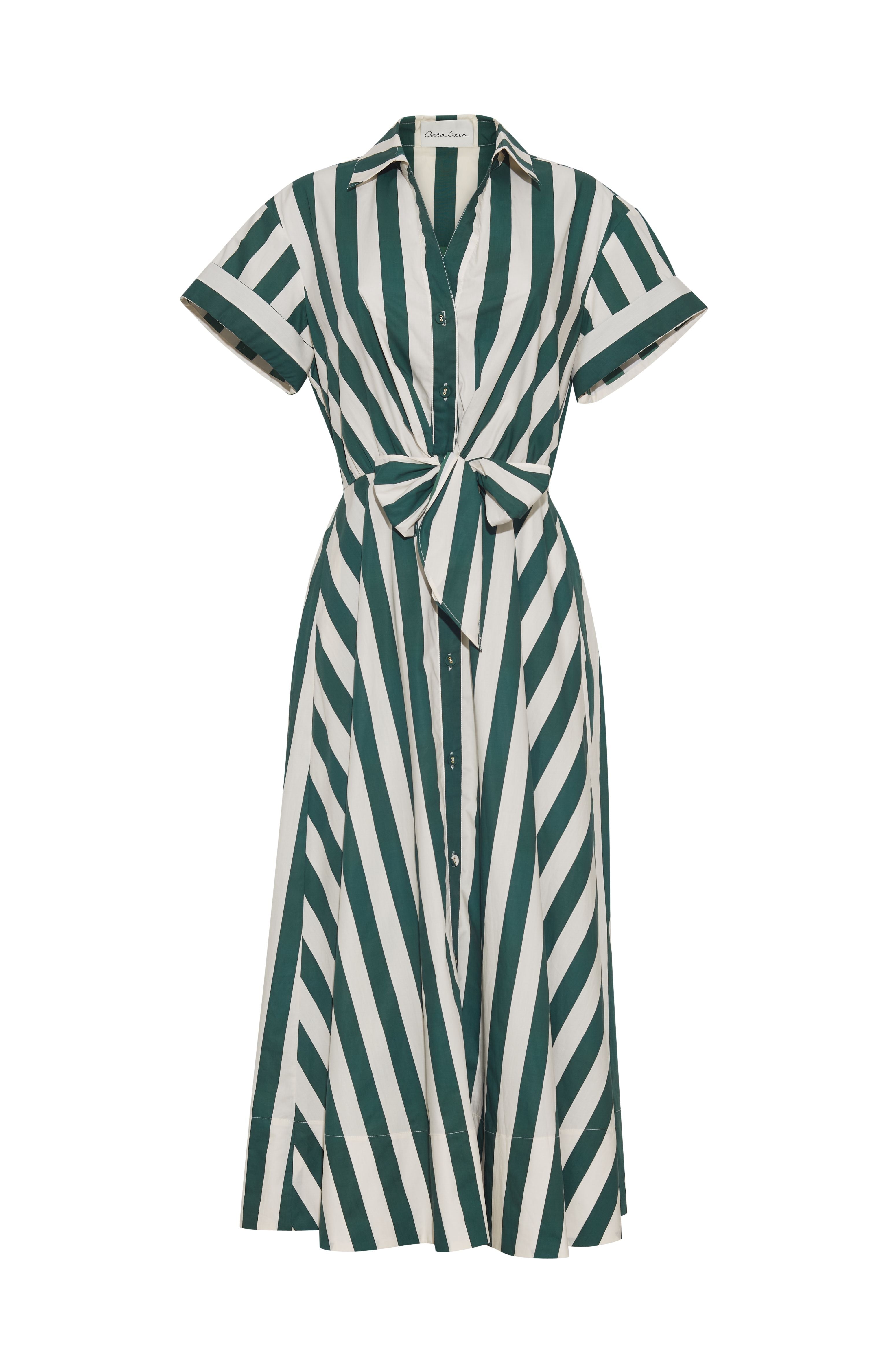Asbury Dress in Green White Stripe