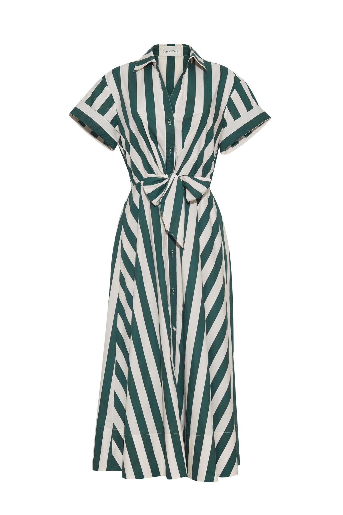 Asbury Dress in Green White Stripe