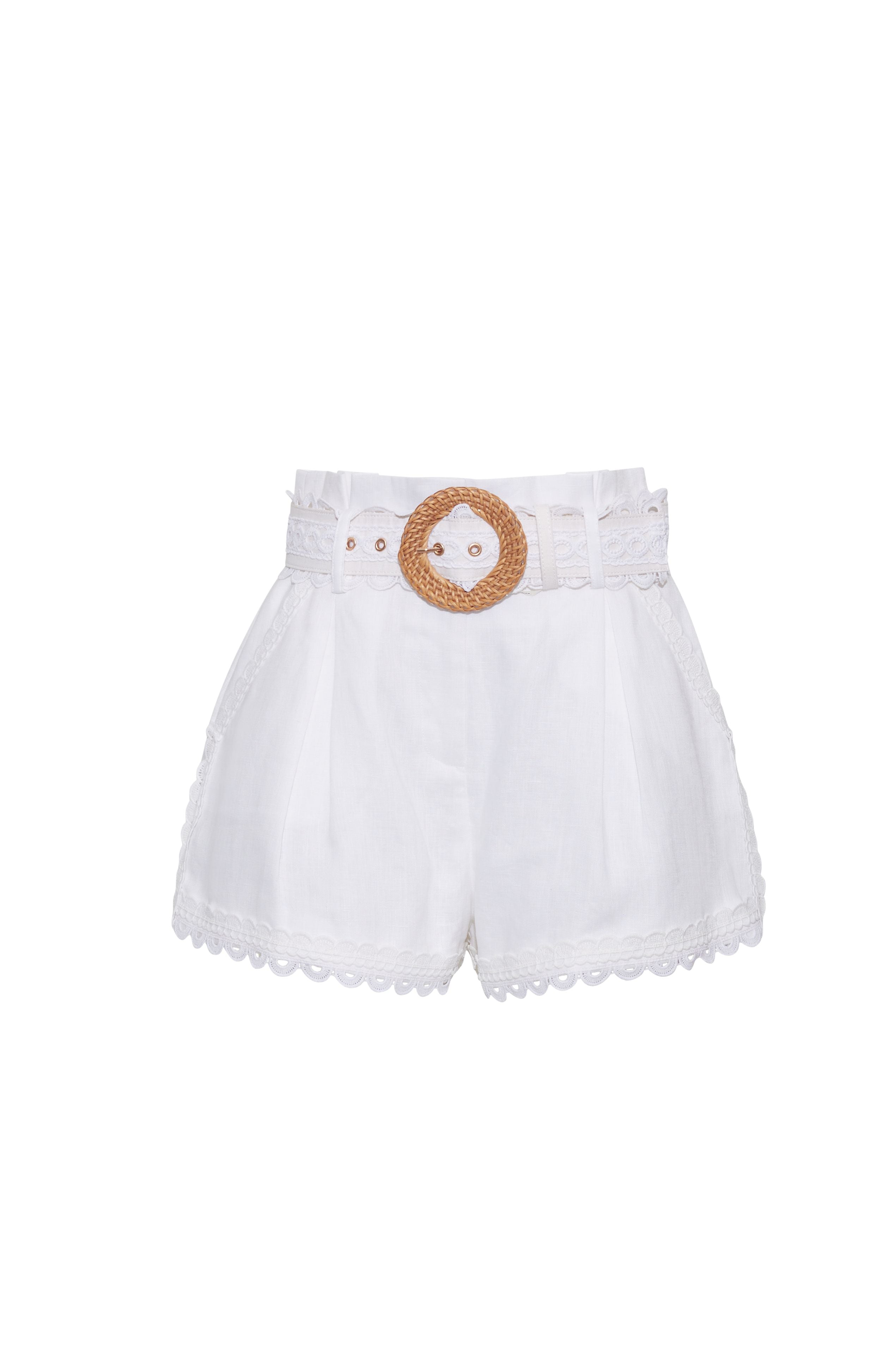 Pierce Short in Lace Inserts White