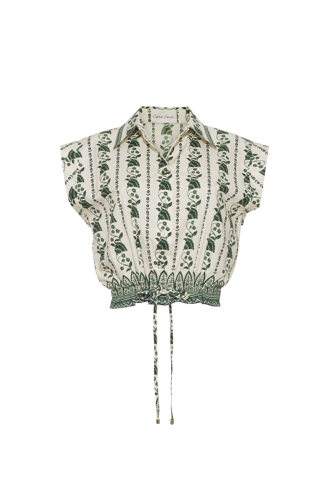 Octavia Top in Vining Flora Green