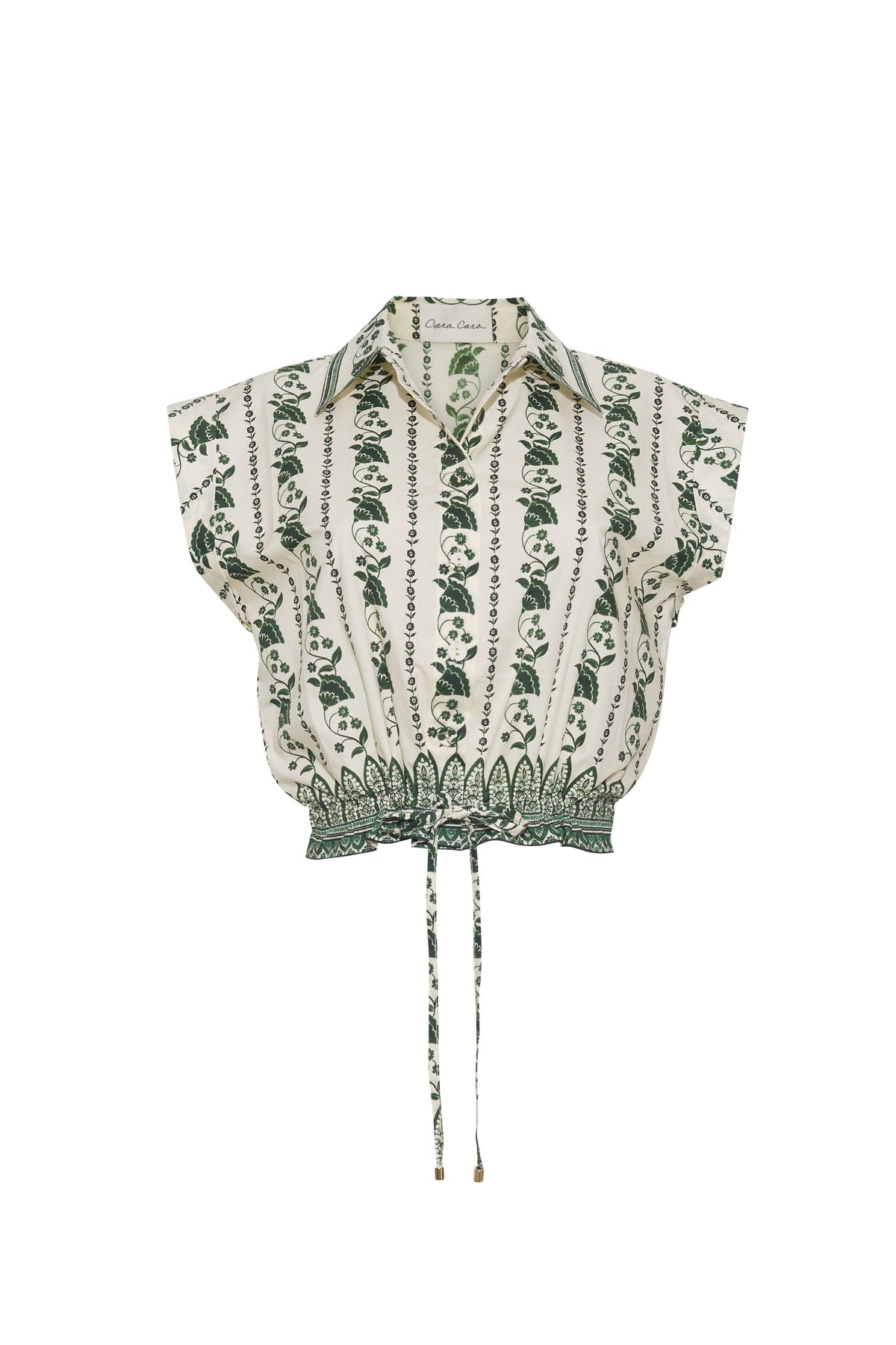 Octavia Top in Vining Flora Green