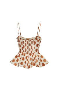 Alba Top in Celeste Spot Ginger