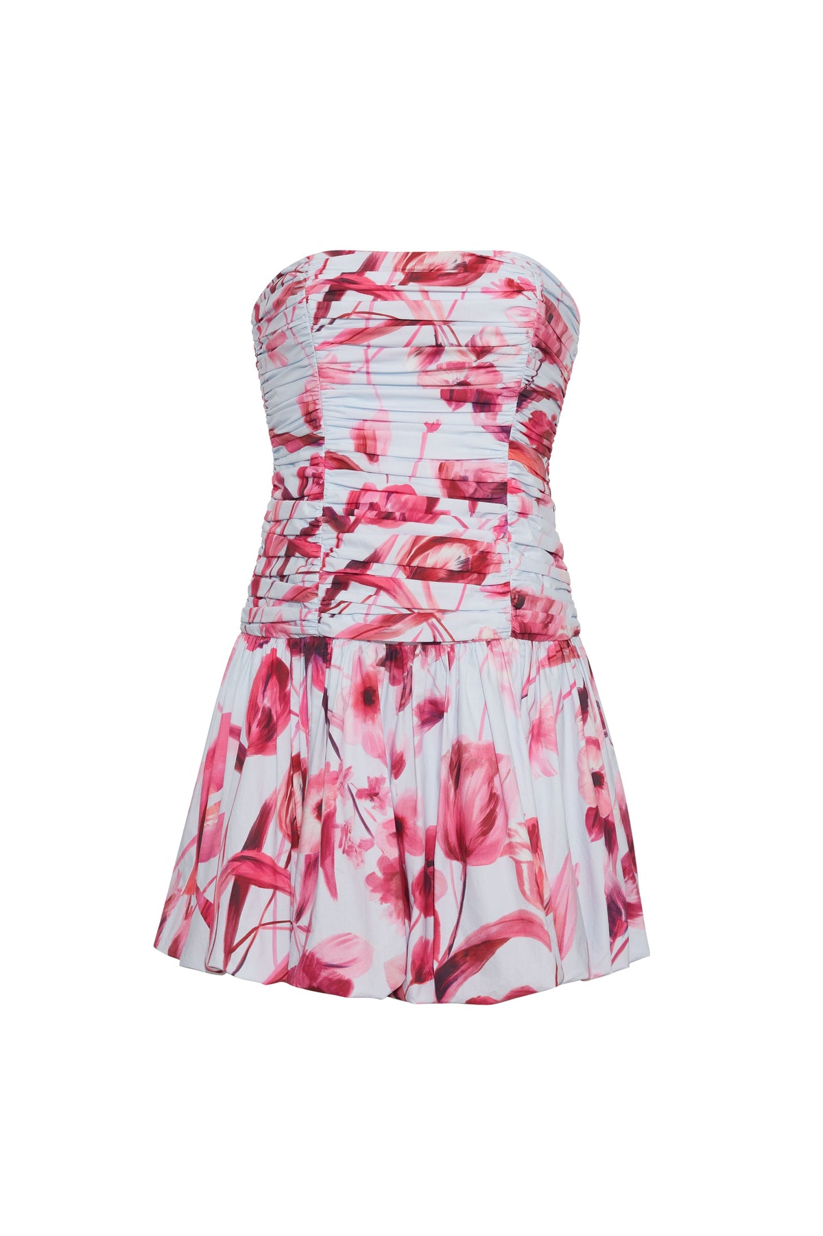 Montreal Mini Dress in Petal Sketch Light Blue