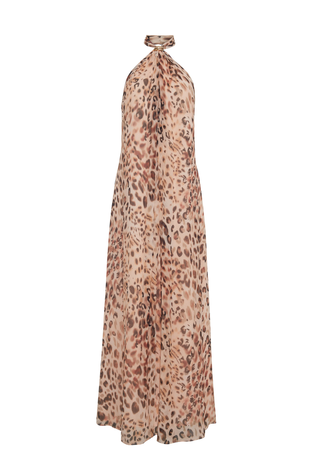 Marion Halter Dress in Silk Chiffon | Cara Cara New York 0 / Cheetah Blush Marion Halter Dress in Silk Chiffon | Cara Cara New York 0 / Cheetah Blush