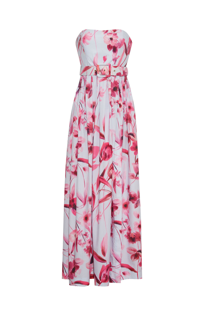 Greenfield Dress in Petal Sketch Light Blue