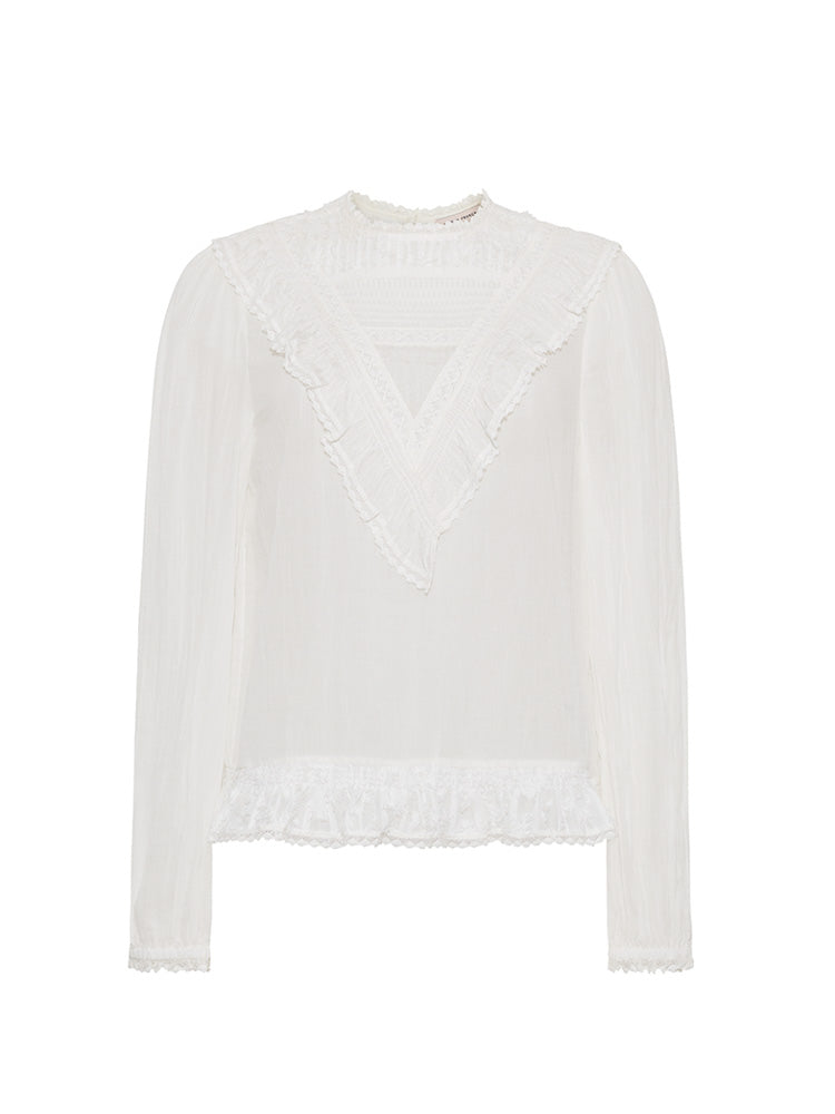 Patchwork Lace Shirt RTW LINGUA FRANCA NYC