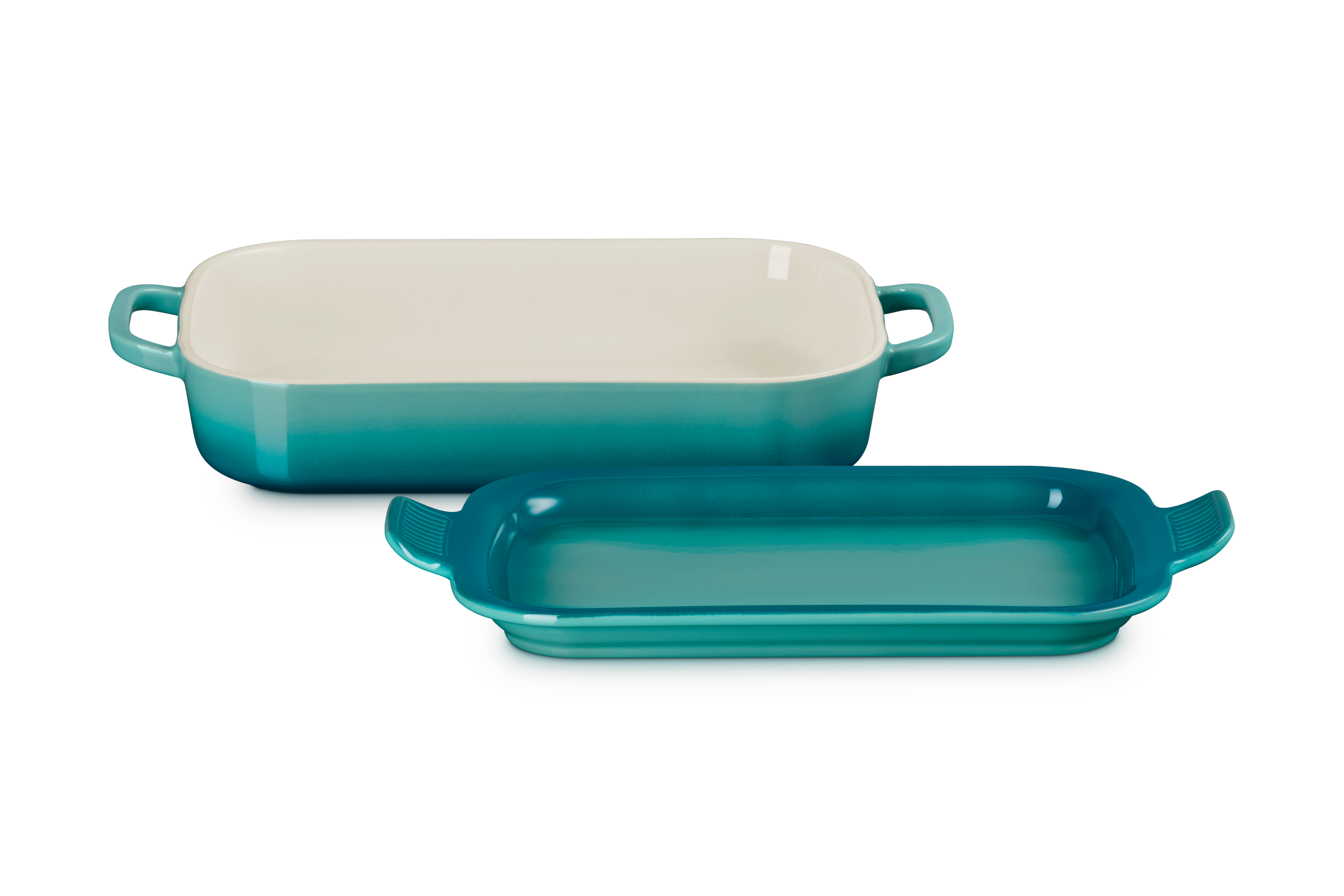 Shallow Rectangular Dish with Platter Lid in Riviera 3 qt.