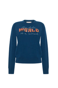 The Whole World Crewneck in Peacock