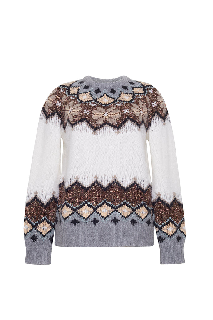 Clara Crewneck in Cream Multi