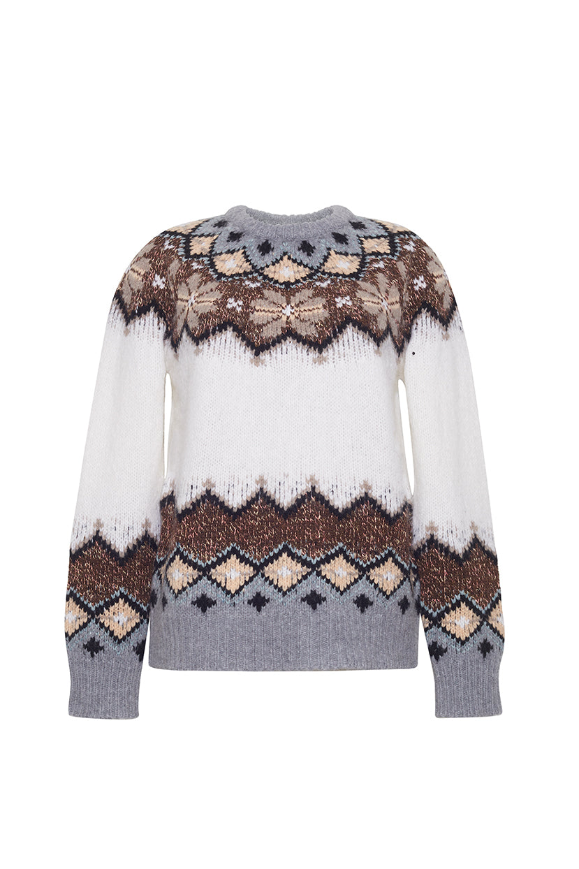 Clara Crewneck in Cream Multi
