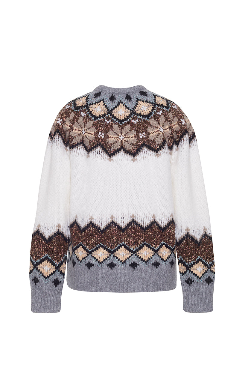 Clara Crewneck in Cream Multi